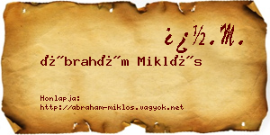 Ábrahám Miklós névjegykártya