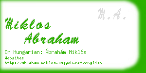 miklos abraham business card